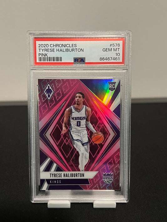 2020 CHRONICLES TYRESE HALIBURTON PHOENIX PINK PSA 10